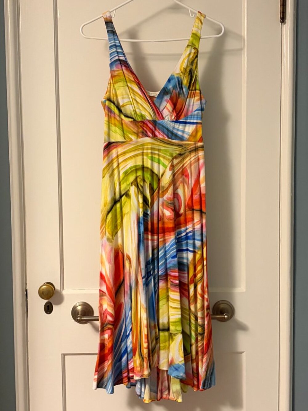 Jams World Eros midi dress size small babydoll psychedelic colorful rainbow